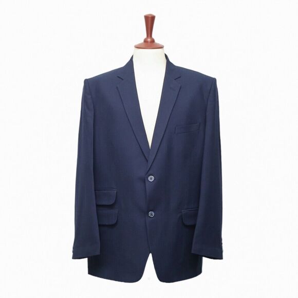 Mens Blazer Navy Blue 100% Wool Lined Formal Party Jacket Wedding